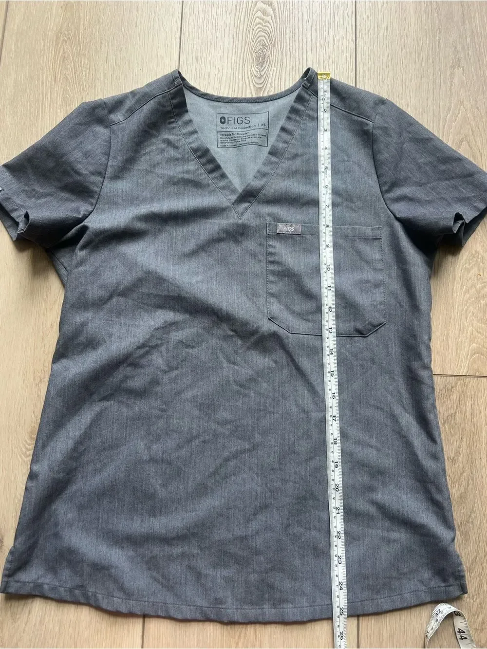 Figs Catarina Graphite Heather Gray Scrub Top Shirt Size XS